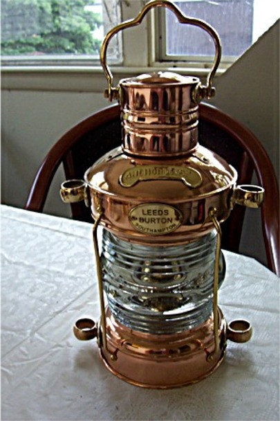 Navy Anchor Lantern 11.5" -Electric